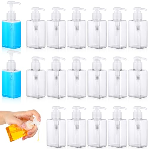 Domensi 50 Pcs Travel Pump Bottles 3.4 oz Clear Refillable Toiletry Dispensers