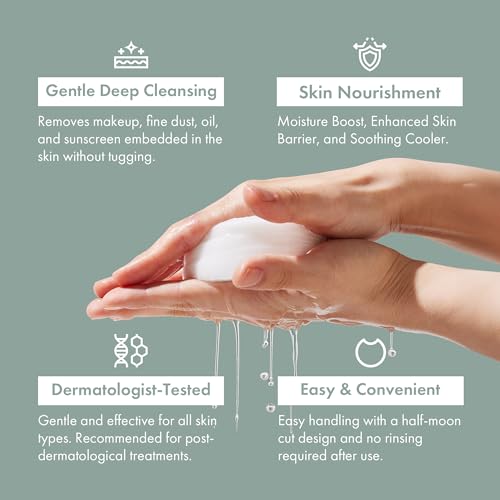 Facial Cleansing Pads - Daily Oil & Makeup Remover Cotton Pads, Gentle Cleansing, Hydrating, Dirt & Impurities Removal Without Tugging - Vegan, Non-Irritating, 50pads