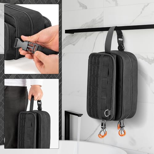 Prokva Tactical Toiletry Travel Bag for Men - Black Men's Dopp Kit Organizer