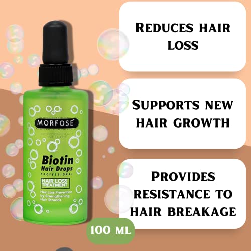 Morfose Biotin Hair Drop - Nourishing Hair Growth & Strengthening for All Hair Types (3.38 Fl Oz)