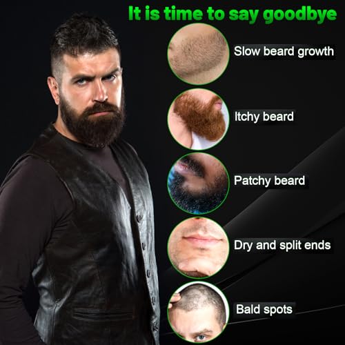 Beard Balm, 2X Thickening Biotin, with Castor Oil and Argan & Jojoba Oils, Promotes Beard Growth, Styles, Strengthens & Softens Beards & Mustaches, 2 Ounce, Vanilla, Cedar, Orange | Thickening, moisturizing, softening, Conditioning, Thickening