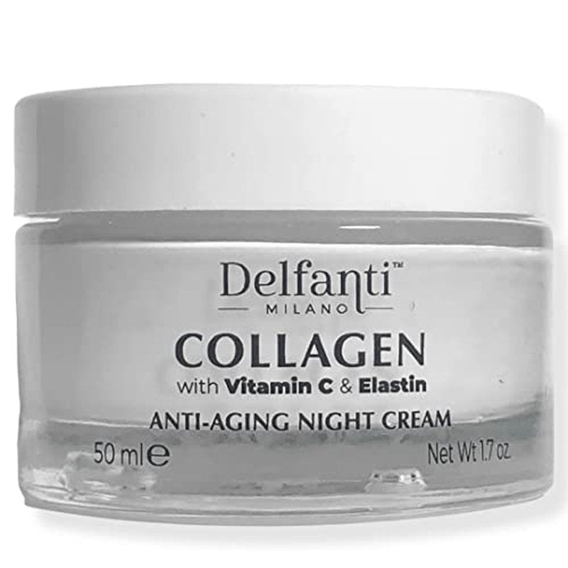 Delfanti-Milano ? COLLAGEN with VITAMIN C & ELASTIN ? Rejuvenating & Nourishing ? Anti-Aging Night Cream ? Face and Neck Moisturizer ? Made in Italy
