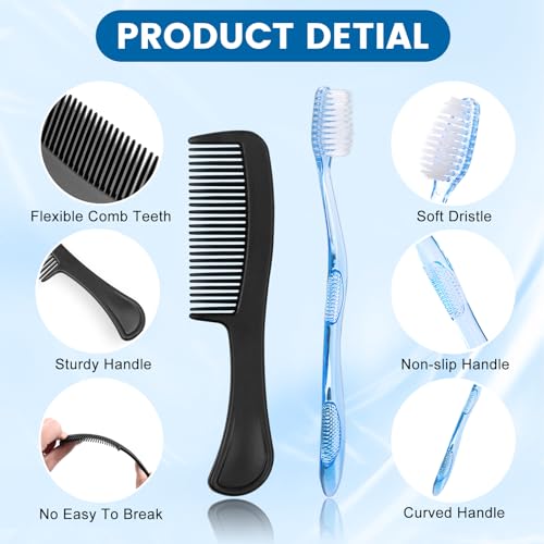 Bulk 25 Hygiene Kits for Homeless - Travel Toiletry Sets with Soap, Toothbrush, Toothpaste & More
