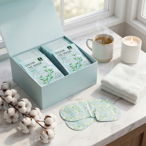 Bulk 100 Unscented Self-Heated Steam Eye Masks for Dry Eyes - Comfortable & Relaxing - Variation of THIS listing