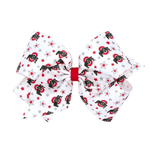 Ohio State Girls Collegiate Game Day Hair Bow - Wee Ones Grosgrain Clip
