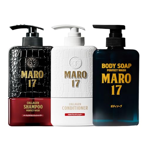 Maro17 Collagen Starter Set - Shampoo, Conditioner & Body Soap for Hair & Skin
