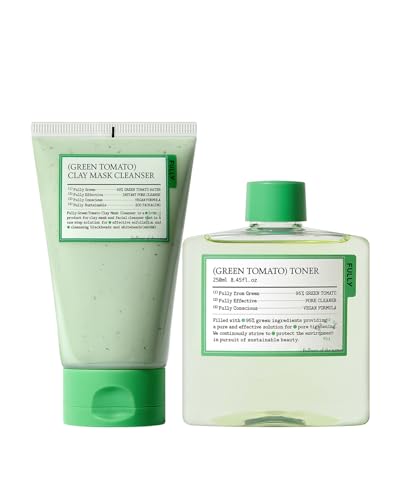 Green Tomato Pore Detox Mask & Toner Duo - Deep Cleansing & Pore Tightening