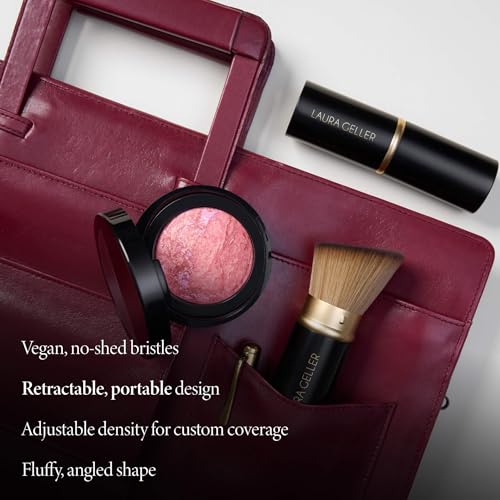 Laura Geller Retractable Angled Kabuki Makeup Brush - Vegan, Travel-Friendly