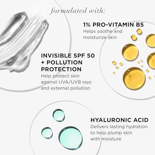 Hydrating SPF 50 Facial Sunscreen Serum & Primer 1.69 Fl Oz - Clear, Hydrating, Skin-Perfecting