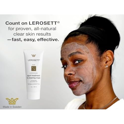 LEROSETT Acne Kit Includes Cleanser Moisturizer & Spot Treatment Mask Organic Calming Aloe & Clay Based, Clears Acne, Pimples, Blackheads & Breakouts, Vegan Acne Kit, For All Skin Types