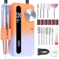 MEKK Professional Orange Blue 35000RPM Cordless Nail Drill E-File for Acrylic Gel Nails