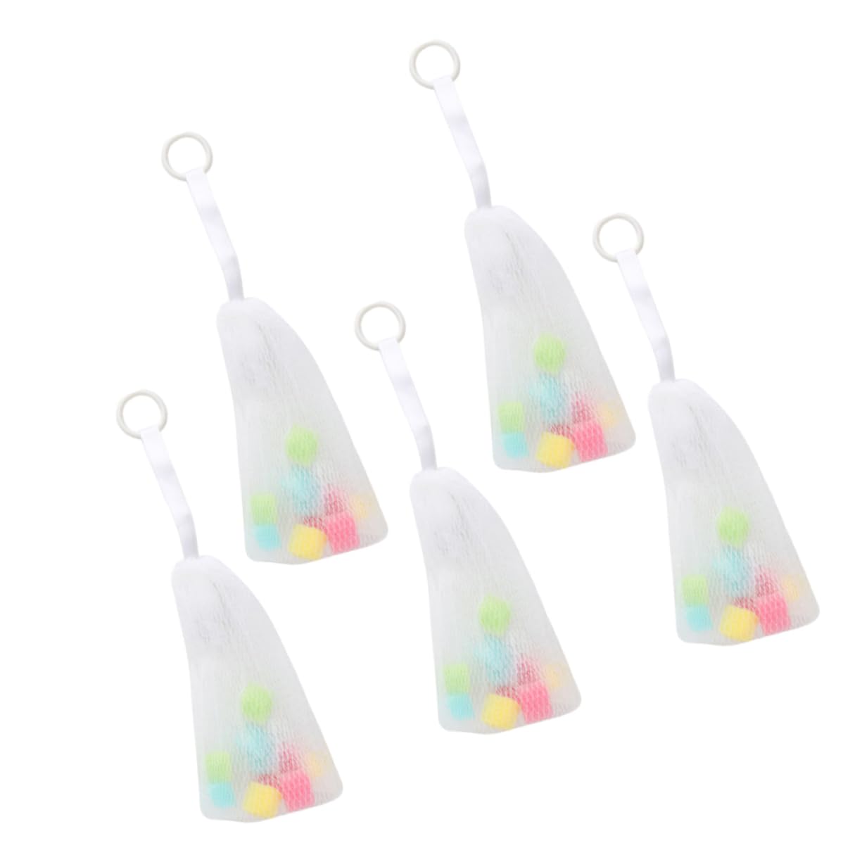 FOMIYES 5pcs Foaming Net Bags for Cleansing Convenient Hanging Mesh Sponge Pouches for Soap and Cosmetic Bubbles for Bathing and Skin Care