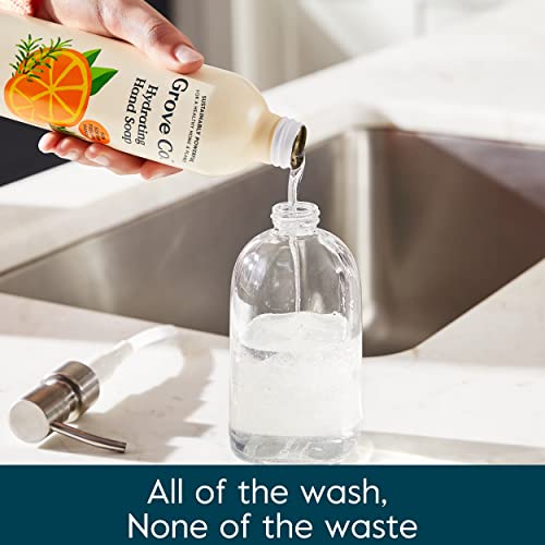 Grove Co. Gel Hand Soap Refill & Glass Dispenser Set - 13 Fl Oz, Orange & Rosemary (Pack of 2)