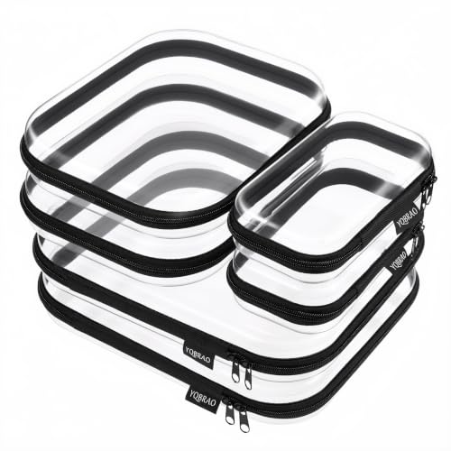 Black Multi-Size Hard Shell Zipper Cases 6-Pack Organizer Set