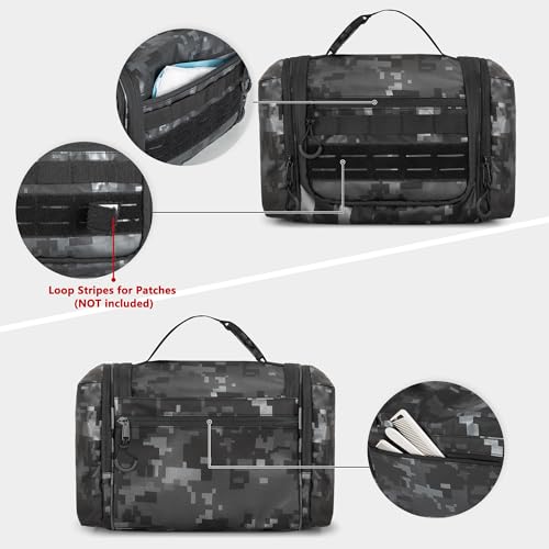Prokva Hanging Toiletry Bag for Men - Black Digital Travel Organizer
