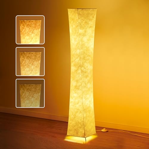 Dimmable 64-Inch Floor Lamp with Foot Switch - Adjustable Brightness, White Fabric Shade