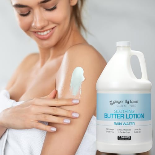Ginger Lily Farms Rain Water Scent Body Lotion 128oz - Nourishing Moisturizer, Vegan & Cruelty-Free, Large Refill Bottle