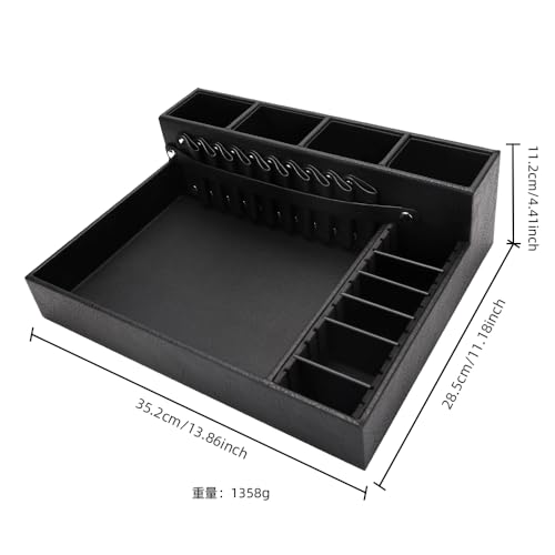 Large Barber Storage Box with Detachable Organizer & Shear Holder - PU Leather Salon Tool Case