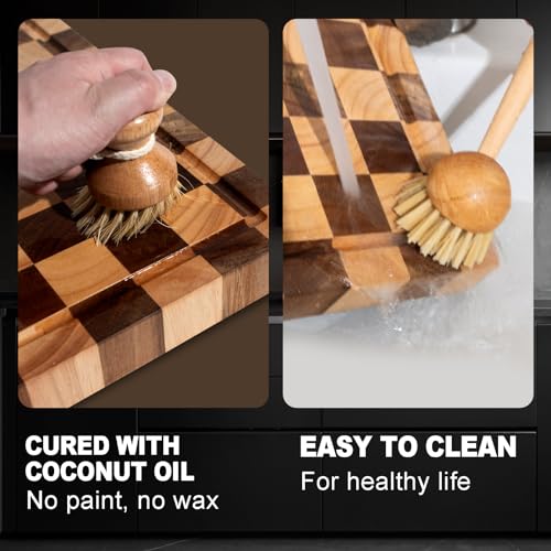 Acacia Wood Cutting Board - 20L x 15W x 1.5H Inch End Grain Butcher Block with Juice Groove - Variation of THIS listing