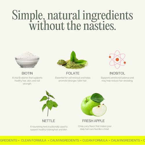 Proxy Grow Lush Hair Wellness Gummies with Biotin, Folate & Nettle – 30 Count