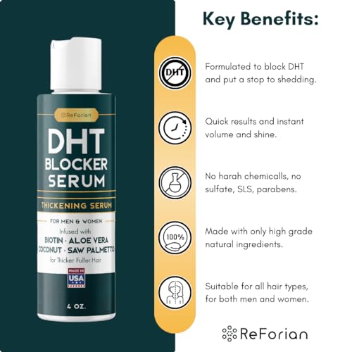Paisle Botanics DHT Blocker Hair Growth Serum for Women & Men, Natural Biotin Thickener, 4 oz