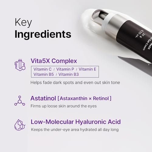 D'AMU Retinol Eye & Neck Cream ? Brightening & Firming Cream for Dark Circles, Wrinkles & Pigmentation with Vita 5X, Astaxanthin & Spicule ? Korean Skincare ? 1.6 oz