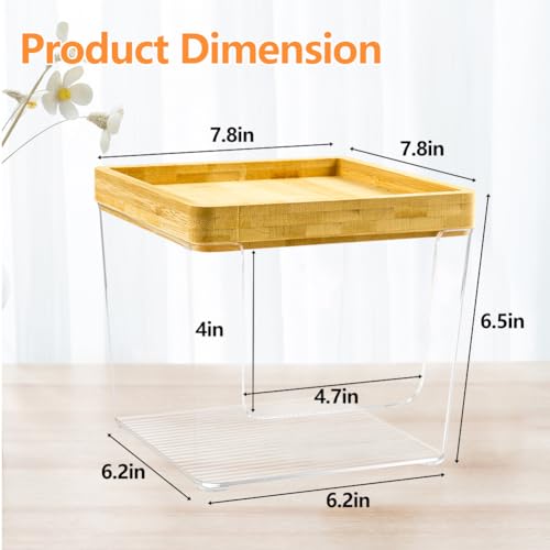 Acrylic & Bamboo Face Towel Holder Box - Large Bathroom Tissue Dispenser