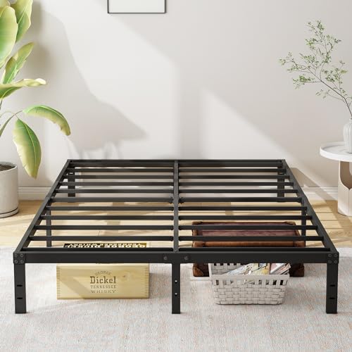 King Size Bed Frame - 10 Inch Platform Metal Bed Frame with Storage & Headboard Connection - Variation of THIS listing