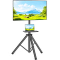 TVON Tripod TV Stand with Shelf for 23-80 Inch TVs, 100lbs Capacity - Black