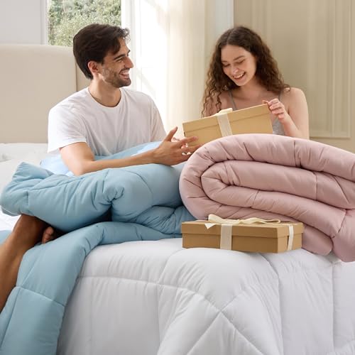 Oversized Queen Comforter Duvet Insert - White Quilted All-Season Bedding