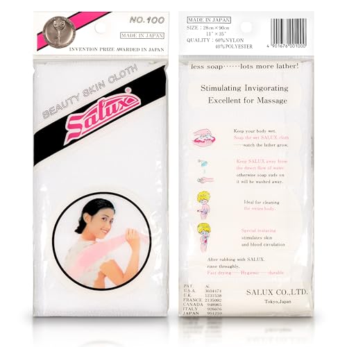 Salux Bath Towel Peach White 2 Count Pack