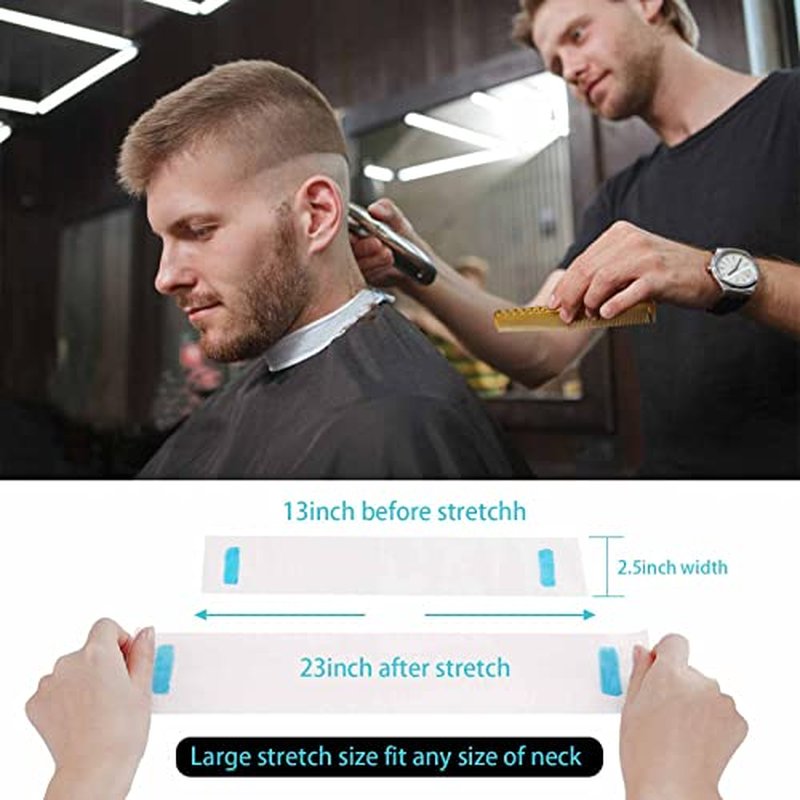 10 Rolls Disposable Barber Paper Neck Strips, 1000 Count, 2.6 x 13 Inches, Professional Stretchy Paper Neck Band Protector Hairdressing Accessory Tool