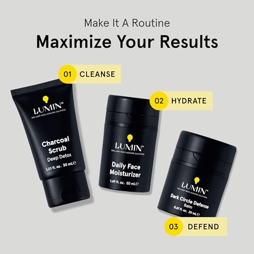 Lumin Charcoal Face Scrub for Men 1.01 Fl Oz (Pack of 2) Deep Detox Exfoliator