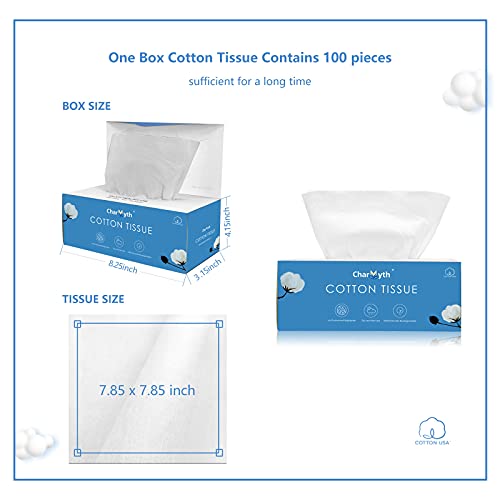 Charmyth Disposable Cotton Face Towels (600 Pack) - Organic, Lint-Free, Sensitive Skin
