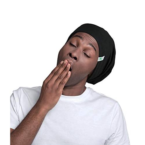 Sleep Cap-2Pcs Designed for Men with Natural Curly Wave Hair Satin Lined,Gifts for Boyfriend,Husband & Dad,