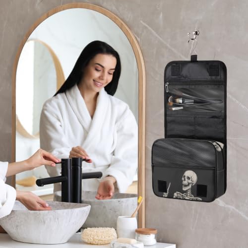 Travel Hanging Toiletry Bag with Multiple Compartments and Hook for Men and Women