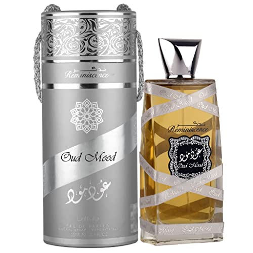 Lattafa Oud Mood Reminiscence Unisex Eau de Parfum Spray 3.4 Fl Oz - Amber Wood Variations
