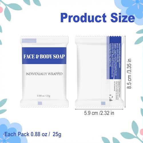 Travel Size Bars Soap in Bulk, Individually Wrapped Mini Small Body Hand and Face Soaps Toiletries Amenities for Hotel, Shelter/Homeless/Nursing Home/Charity/Motel/Guest Bathroom 0.88 oz (120 Pack)