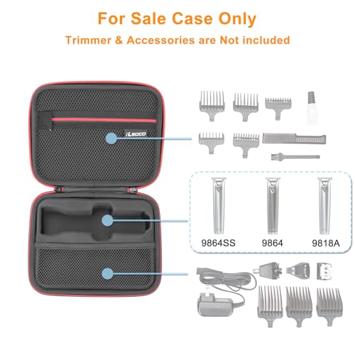 RLSOCO Hard Case for Wahl USA Stainless Steel Lithium Ion 2.0+/2.0+ Slate/Cordless Beard Trimmer for Men; Storage Case for Wahl Model 9864SS/9864/9818A (Case Only)