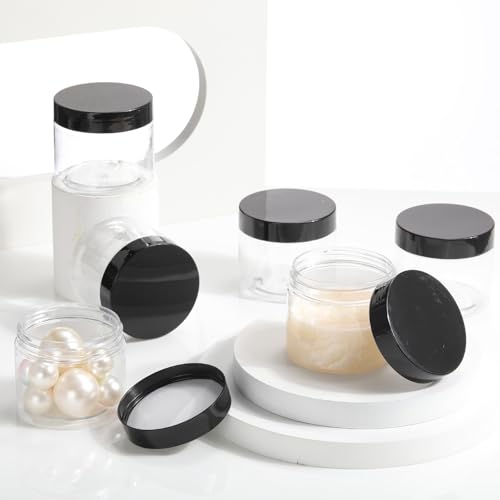 Black 6 oz Plastic Jars with Lids - 60 Pack, Airtight & Leakproof, Perfect for Storage & DIY Crafts - Variation of THIS listing