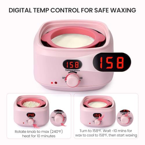Digital Waxing Warmer for Women 500ml Unscented Home Waxing Kit