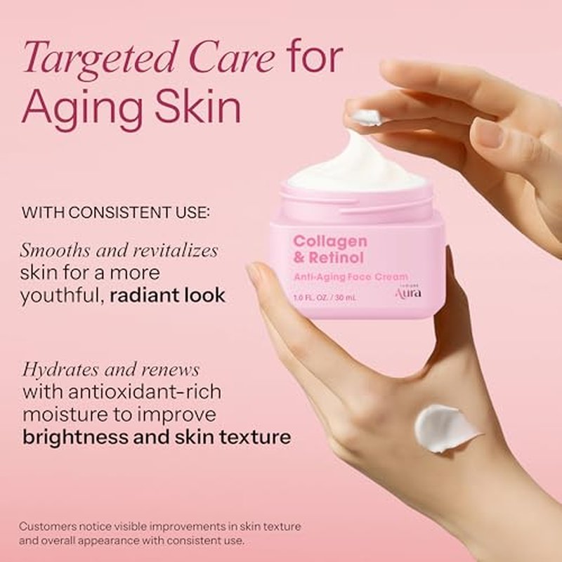 Collagen & Retinol Face Cream ? Dermatologist Tested, Anti Aging, Korean Skin Care ? Firming, Anti Wrinkle, Hydrating Moisturizer, Pore Care ? Vegan, Clean Beauty ? 1.69 Fl Oz