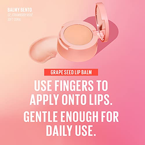 KAJA Balmy Bento Duo - Strawberry Rosé Lip Balm Scrub, Coconut Oil