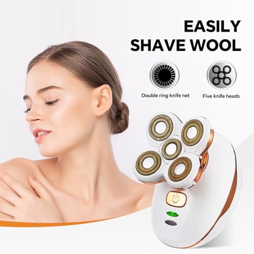 MiRUSI Women's Waterproof Electric Shaver & Bikini Trimmer, Rechargeable & Detachable Head, Safe for Legs Face & Body