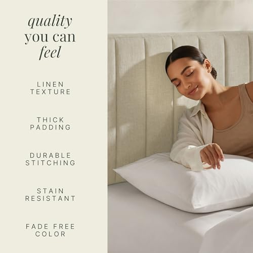 Nestl Linen King Headboard Wall Mount with 3D Soundproof Panels - Easy Assembly