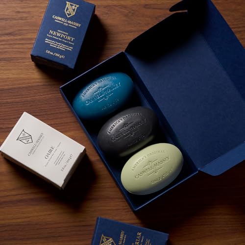 Caswell-Massey Men¡¯s Bar Soap Bundle | Newport, Oaire, Greenbriar, 2571, Woodgrain & Sandalwood | Triple-Milled Moisturizing Soaps | Plant-Based, Essential Oils, Made in USA | 6 Bars, 5.8 oz Each
