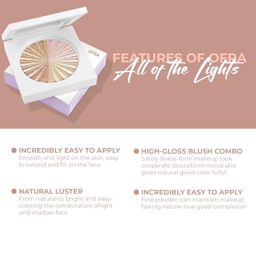 Pressed Powder Highlighter - All Shades in 1 Compact | Pearl Shimmer Face Makeup