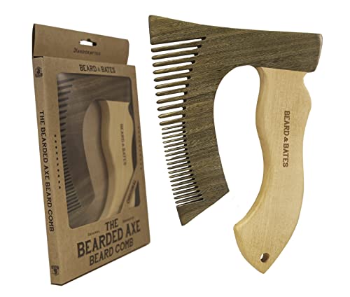 Artisan Green Sandalwood Beard Comb with Boxwood Handle - Coarse & Fine Teeth
