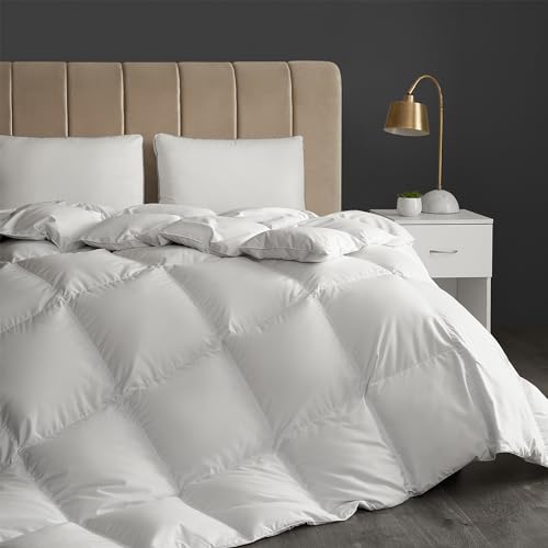 Hotel Grand White Goose Down Fiber Comforter All Season Full/Queen Medium Warmth