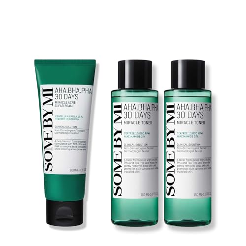 SOME BY MI AHA BHA PHA 30 Days Miracle Acne Clear Foam & 2EA Miracle Toner